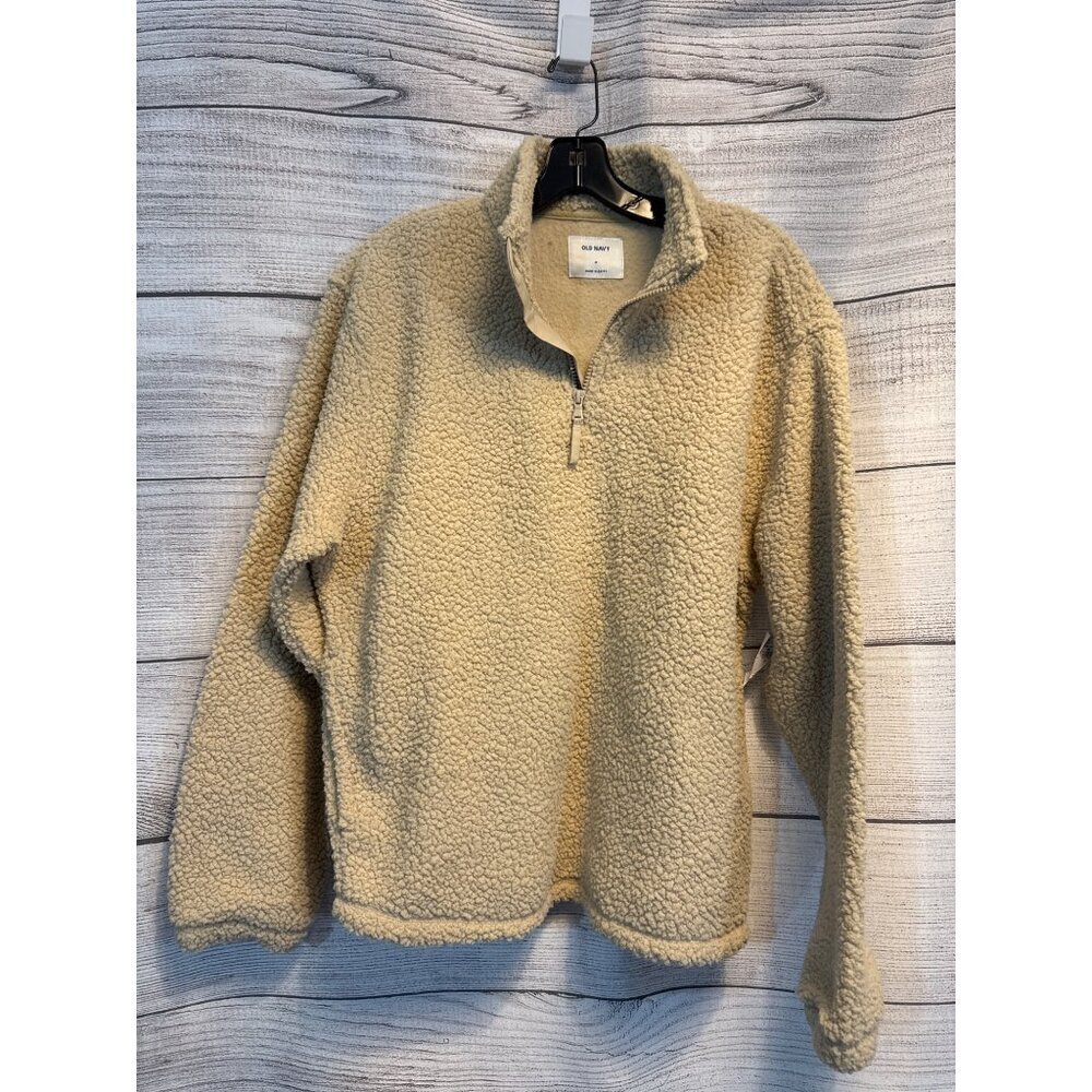 NWT Old Navy Beige Sherpa Zip-Up Jacket M